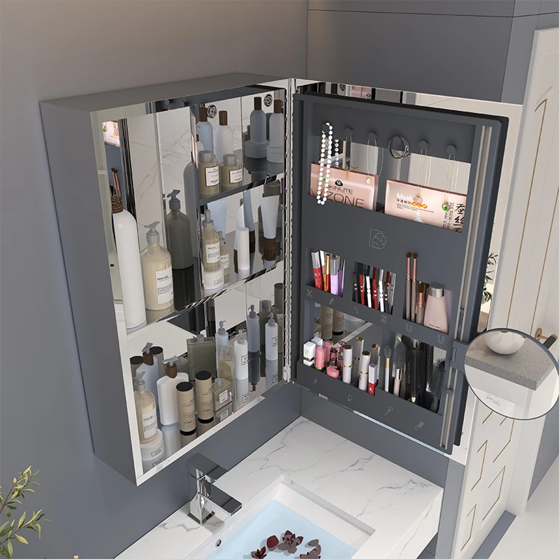 Best Selling Bathroom Vanity Stainless Steel Mirror Cabinet Standing Mirror Jewelry Cabinet Display Cabinet