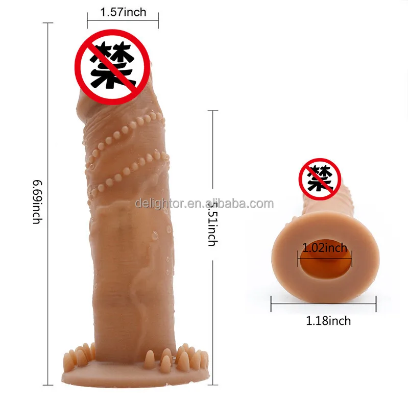 Enlargement Penis Extender Sleeve Dildo Recyclable Condom Delay Ejaculation Sex Toys For Men Intimate Goods Sex Shop