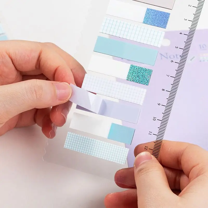 Factory Retro Morandi PET Memo Pads Laser Memo Pads Loose Leaf Index Sticker 200 Sheets