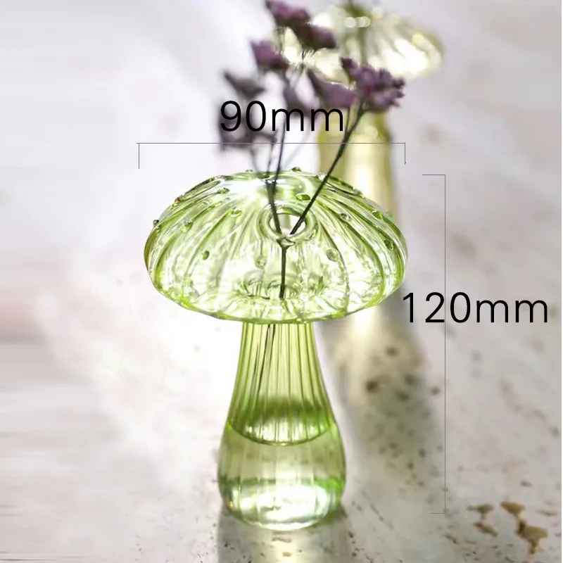 Mushroom shape Glass Vase Aromatherapy reed diffuser Bottle Creative Home Hydroponic Flower Table Simple Decoration