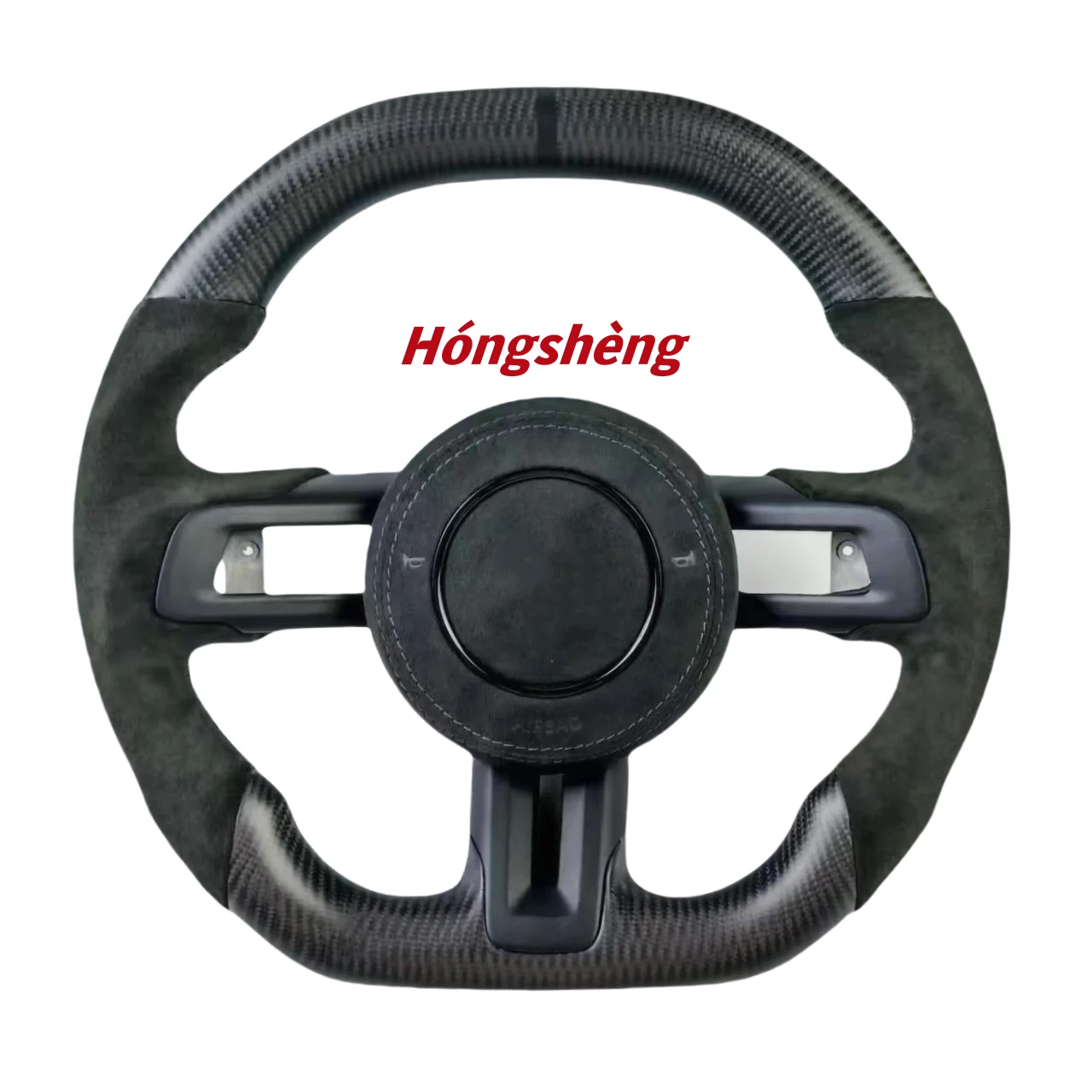 Used for Ford Mustang 2015-2023 custom matte carbon fiber steering wheel in Alcantara leather