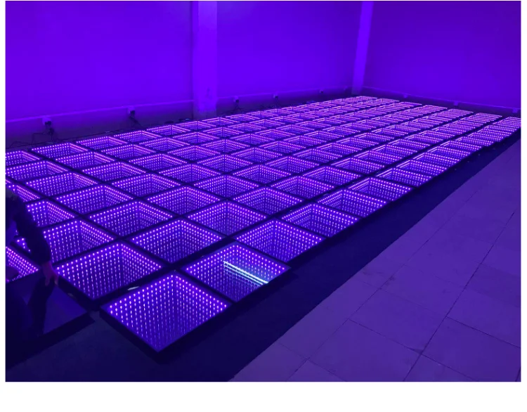 Interactive Disco Lights 3D Infinity Led Mirror Dance Floor Acrylic Magnetic for Weeding Party