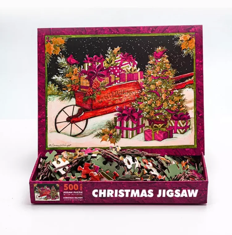 Christmas Gift 1000 Pieces DIY Family Play Cardboard Frame jigsaw puzzle Merry Christmas Puzzle for Kids and Adult