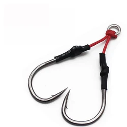 Качественное кольцо из нержавеющей стали Amazon, Высокоуглеродистый крючок для джиггинга, двойные вспомогательные прочные рыболовные крючки