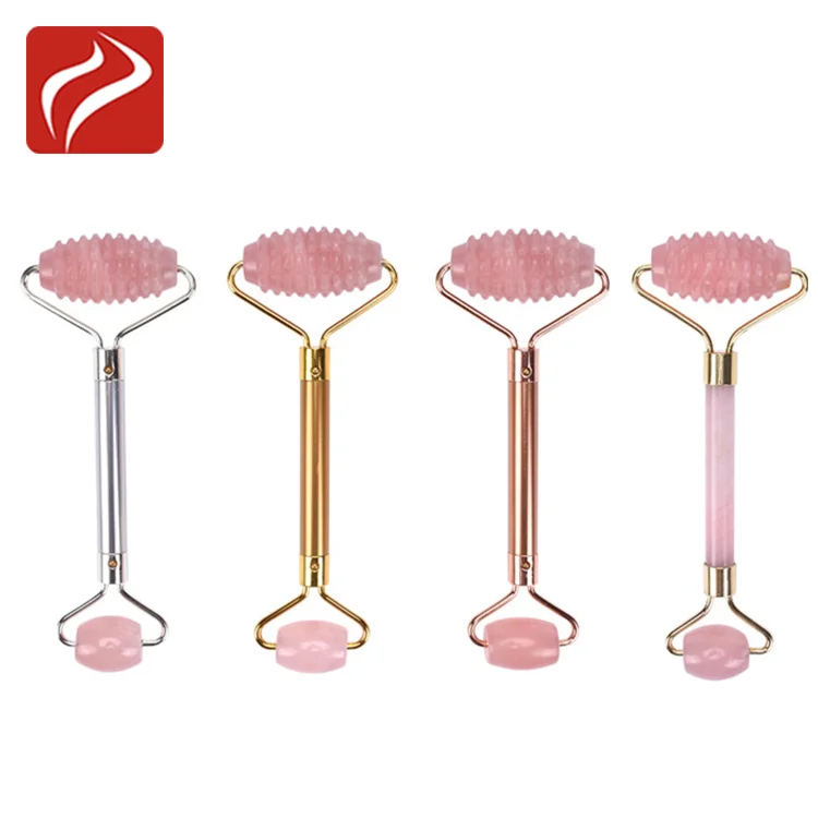 Hot Sell Beauty Anti Aging Massager Rose Quartz Pink Jade Roller for Face