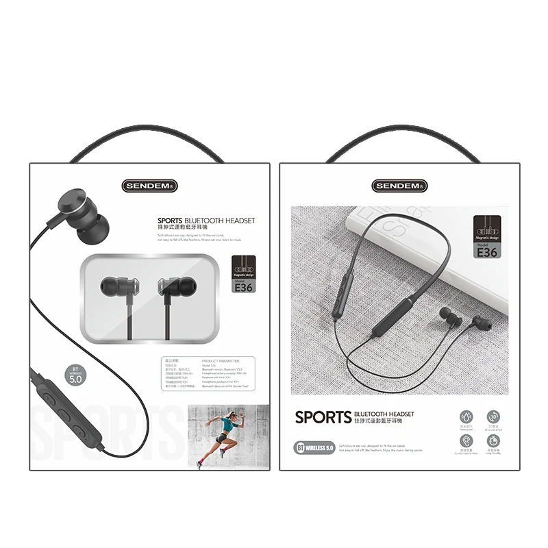 Top Sell Amazon Headphone Wireless Waterproof Sport Earphone Neckband Headset with Mic