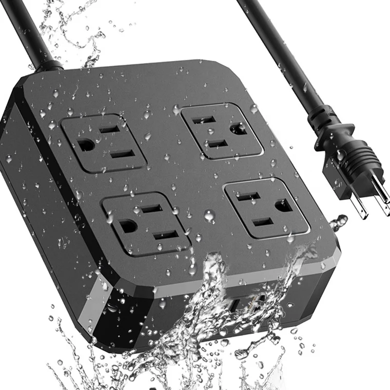 waterproof switch socket usa power strip  surge protector 4 way electrical extension socket china factory manufacture
