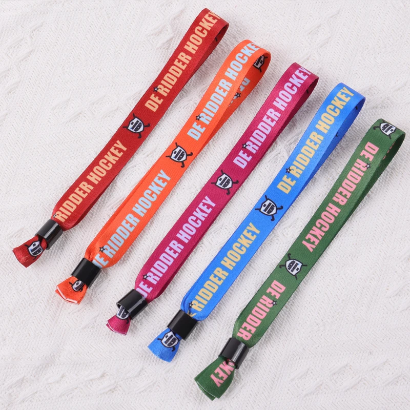 Custom Event Wrist Hand Band Colorful Fancy Wrist Band Festival Eco-friendly Fabric Satin Wristband