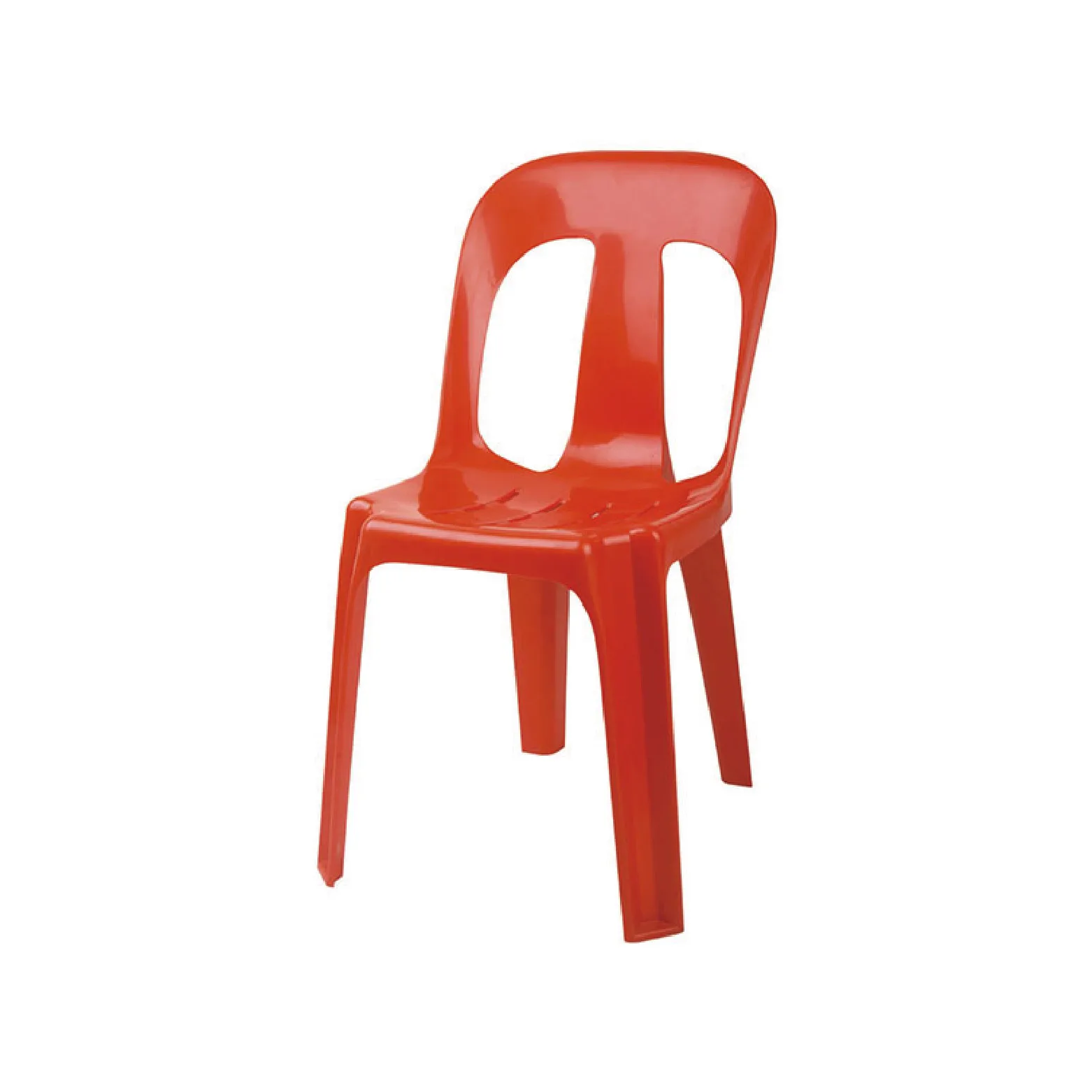 Fashion Style Indoor And Outdoor Red Chair Stackable Plastic Chairs  With Anti Slip Feet Back