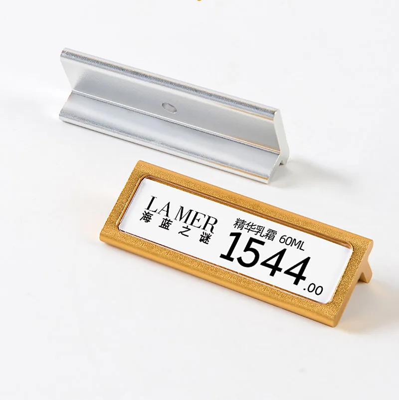Mini store table top display sign stand jewelry watch trademark small digital metal price tag card holder