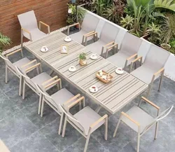 Luxury Modern Outdoor Dining Table And Chair Set 10 Person Patio Square Outdoor Dining Set