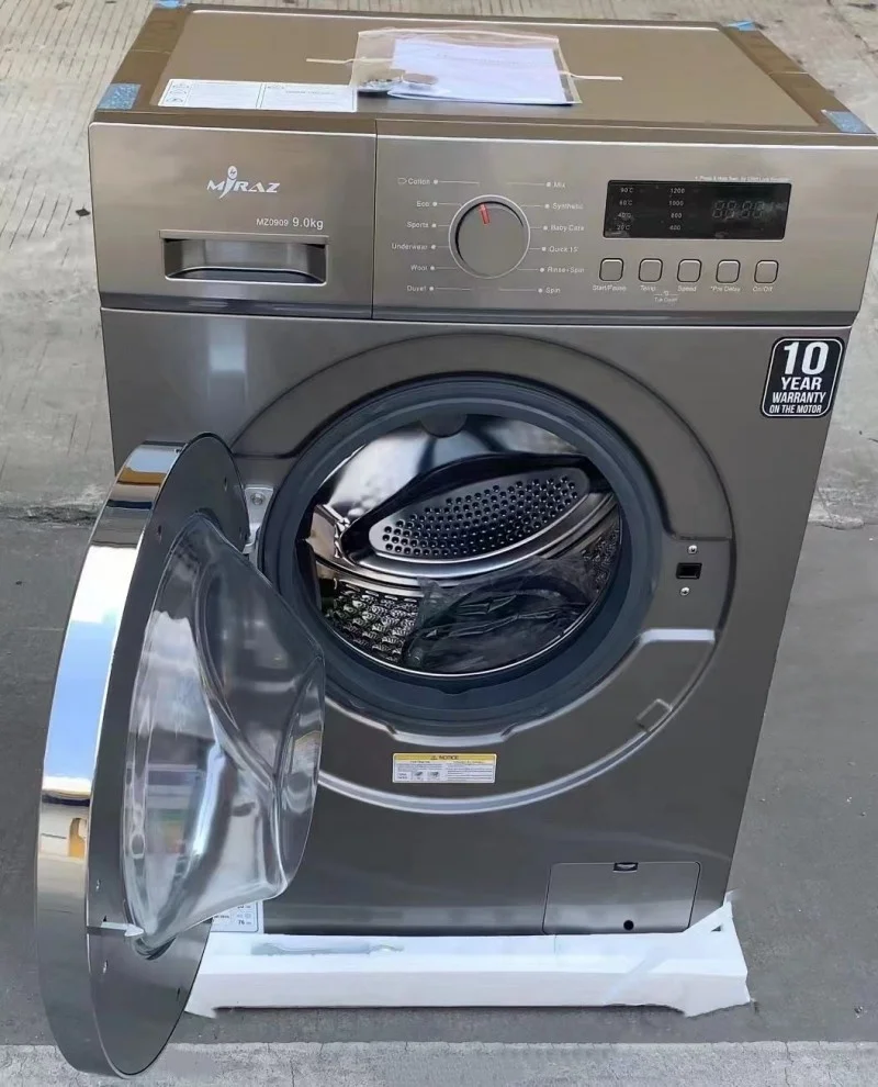 hot selling 9kgs big capacity LED touch screen automatic Drum washing frequency conversion motor  washing machine with dryer