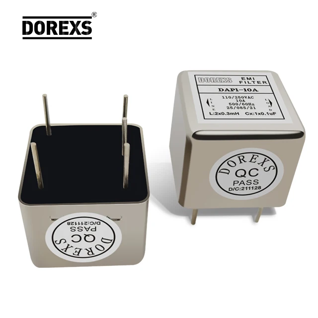 DOREXS маленький размер 220V 1a 3a 6a 10a emi emc low pass EMI фильтр с бортовым