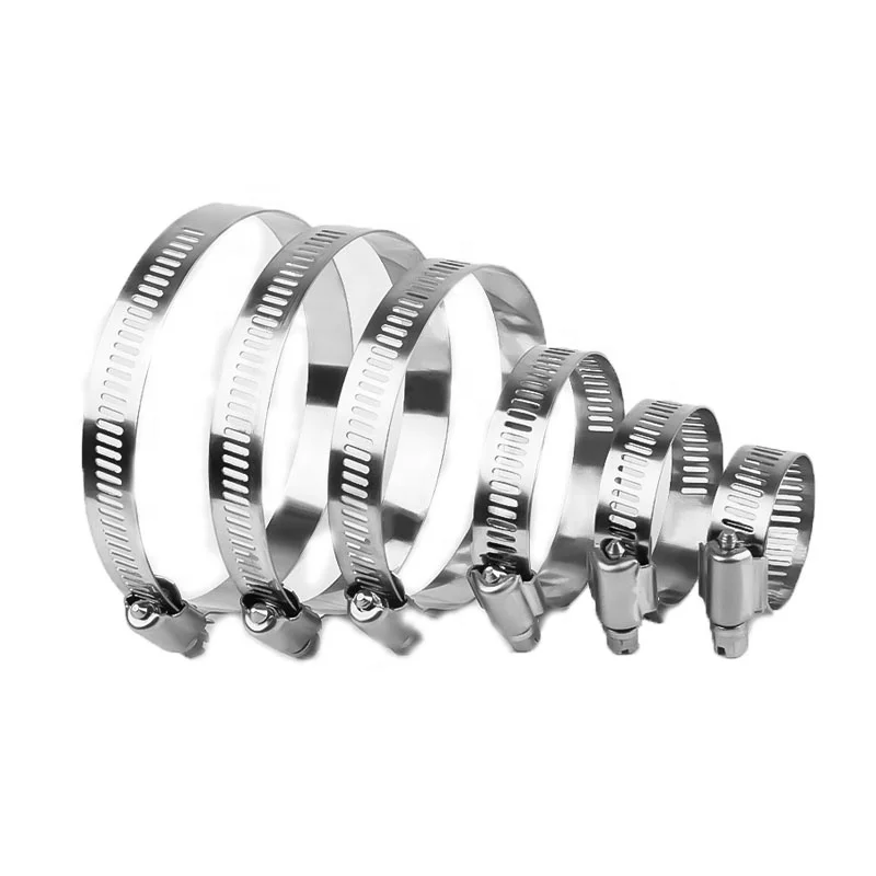 TIN KONG Heavy Duty Stainless Steel Hose Clamp with Throat Hoop Water Pipe Oil Fixed Buckle Ring Clip Clamp Type Bolted