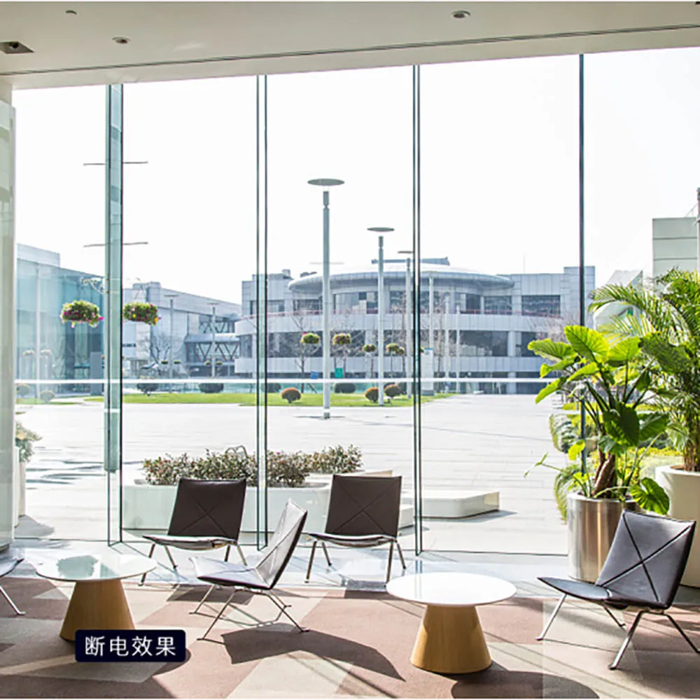 8mm Dimmable smart PDLC film window film glass for door Transparent to Frosted Smart Glass Magic Privacy Switchable Glass