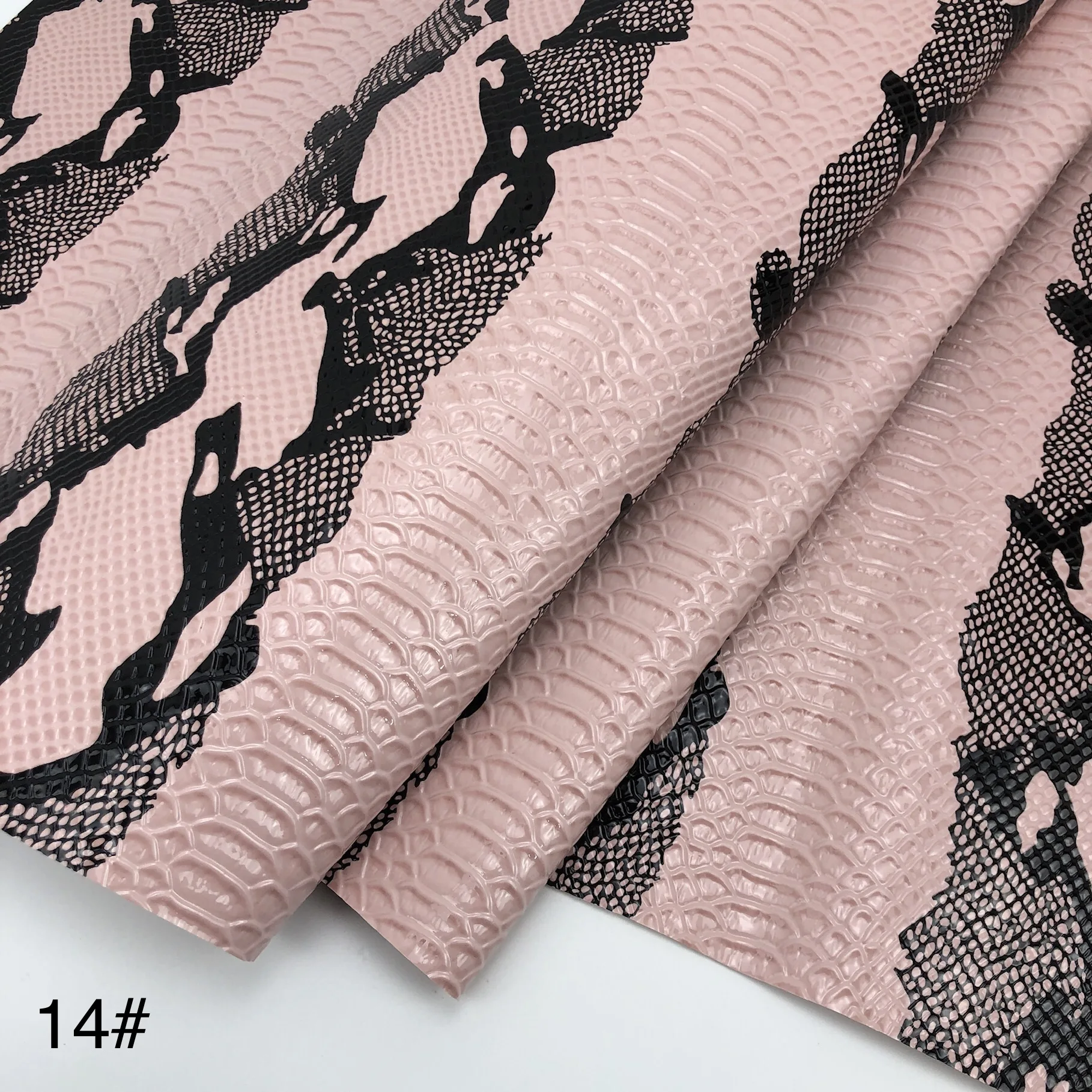 Eco High Glossy concave-convex 3D Snake Design Embossed Animal pattern Skin Two-tone color PVC Synthetic Leather fabric for bags