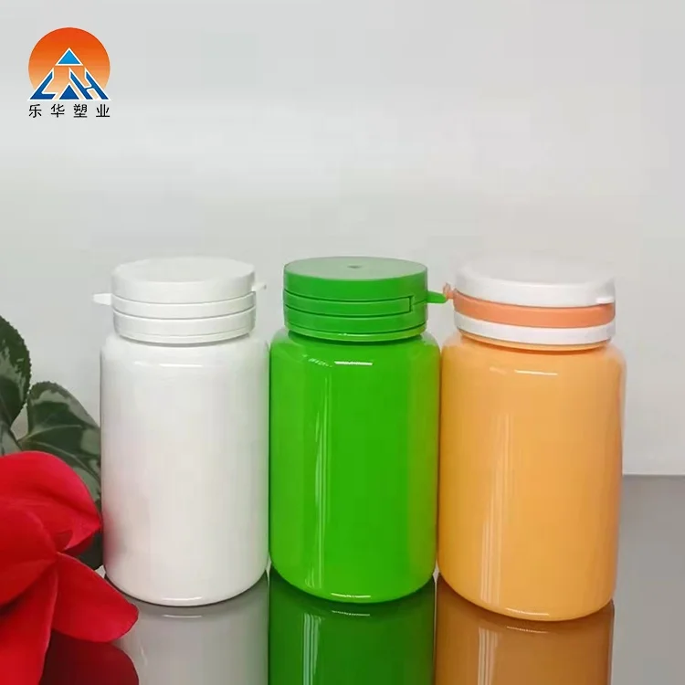 Wholesale pet empty plastic white orange green health care Pharmaceutical capsule pill single bottle with tear off lid