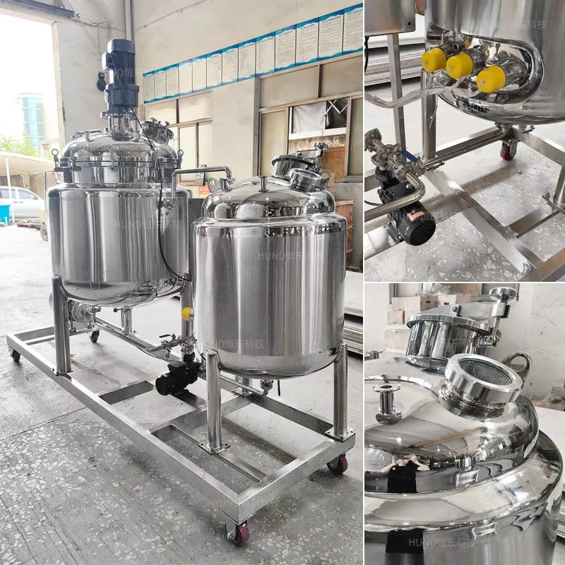 500L Customized Constant Temperature Heating Hot Water External Circulation Stainless Steel Mixing Tank With Pump