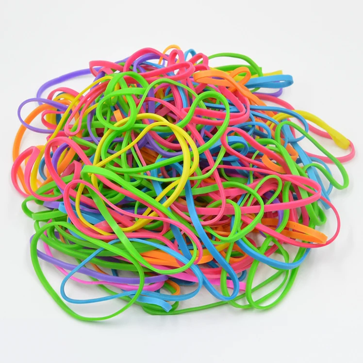 Customized Size Mix Colour Flat wide O-rings Bulk TPR  Strong Elastic Rubber band  for Office School Home