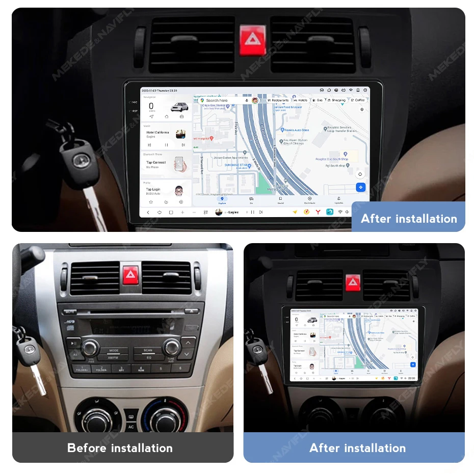 MEKEDE DUDU7 car screen car-play auto Android 8core 4g 12+512 gps navigation For Voleex Tengyi C30 2010-2012