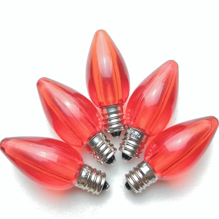 Commercial Grade Christmas Outdoor Decorations Warm White C7 LED Light Bulb Smooth Opaque