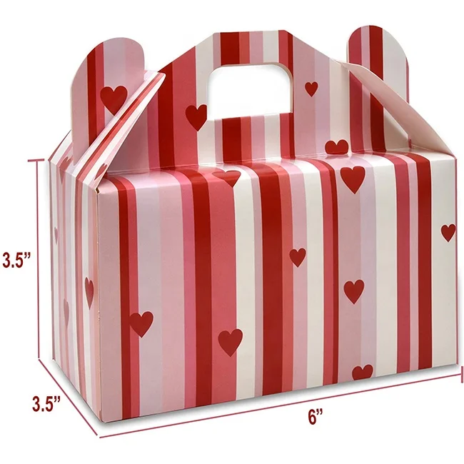 2022 New Custom Designed  Paperboard Treat Boxes with Window White Valentines Day Containers Valentines Day Cookie Boxes