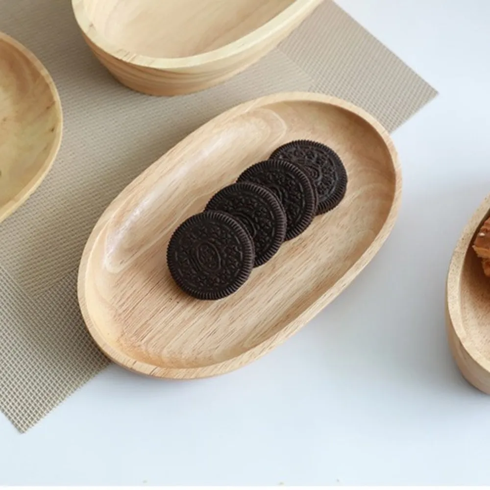 Eco Friendly Customized Restaurant Food Serving Tray Tea Fruit Wood Plates Hotel Breakfast Bamboo Wooden Tray