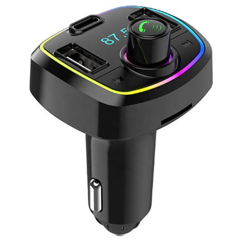 Car Bluetooth 5.0 FM Transmitter 2 Usb QC3.0 PD Fast Charging ChargerDual USB PD Type CHandsfree Car Kit  Mp3 Player Car