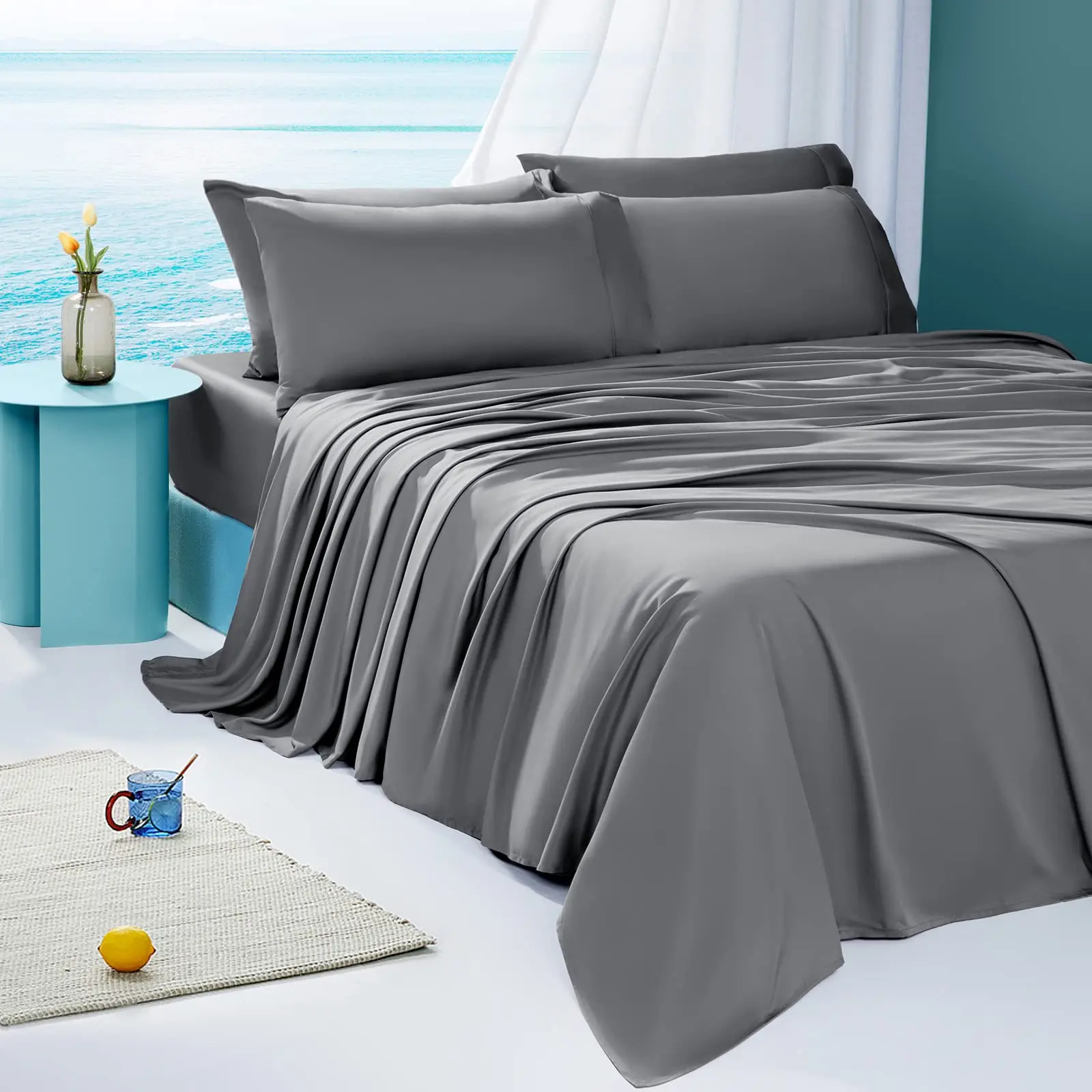 organic 100 bamboo cotton bed sheet customized hotel quality bamboo flat sheet fitted sheet for home and home