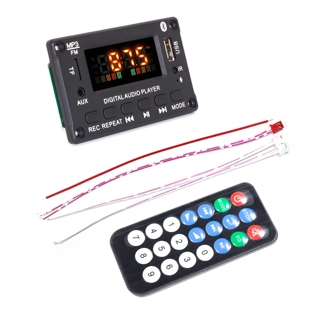 2*40W BT5.0 Audio Digital Power Amplifier Board Decoder Class D Stereo Car DIY USB AUX FM Radio MP3 Player For Speaker