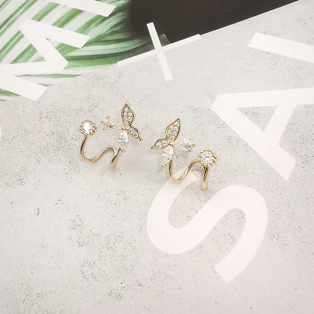 1000S Jewelry 14k Solid Gold Stud Earring Wholesale Simple Design Earring Women Gold Jewelry Earrings For Gift