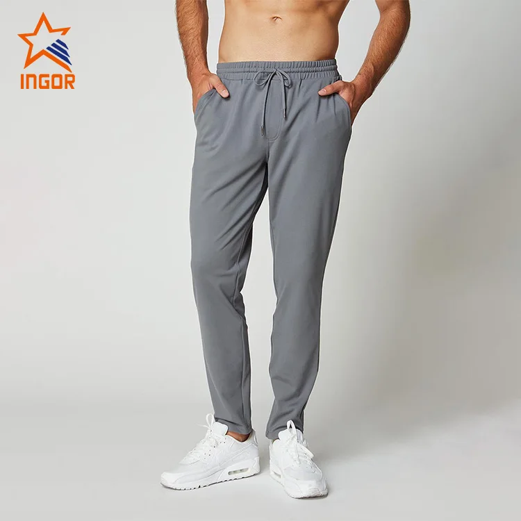 Ingor Slim Leg Polyester Pants Casual Mens Pant