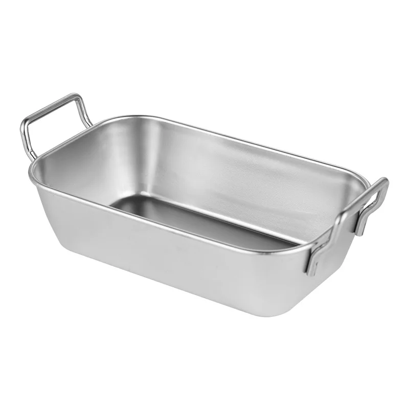 Utensils Golden Fried Chicken Potato Chips Snack Dried Fruit Dessert Fruit Tray Metal Stainless Steel With Ears Deep Mouth Plate