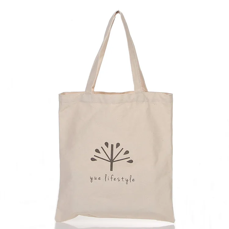 Advertising Custom Reusable Organic Cotton Canvas Promotional Shopping Tote Bags With Custom Logo Printed
