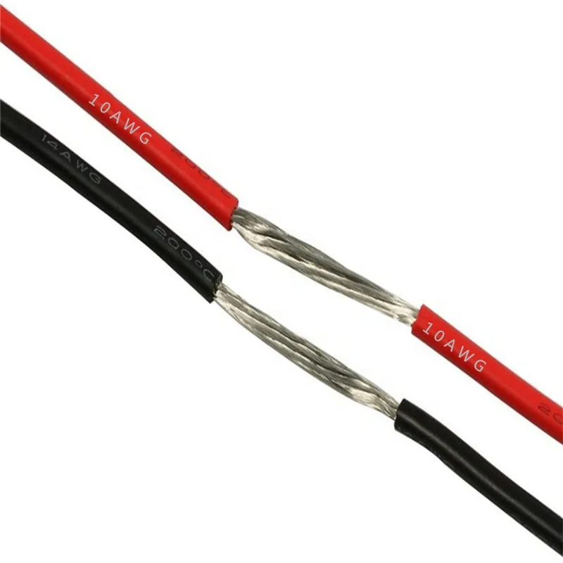RC мягкий высокотемпературный силиконовый провод 10AWG кабель красный черный цвет для Lipo батареи ESC