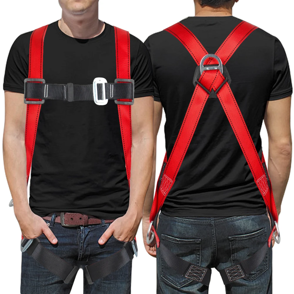 Aerial Work Safety Belt Five-point Outdoor Construction Wear-resistant Climbing Pole Insurance Belt Safety Rope Electric