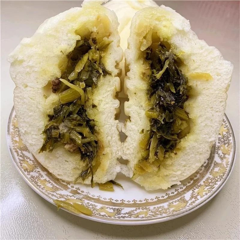 Steamed Bun Stuffed with Pickled Vegetable Chinese Sauerkraut Bun Potherb Mustard Bun