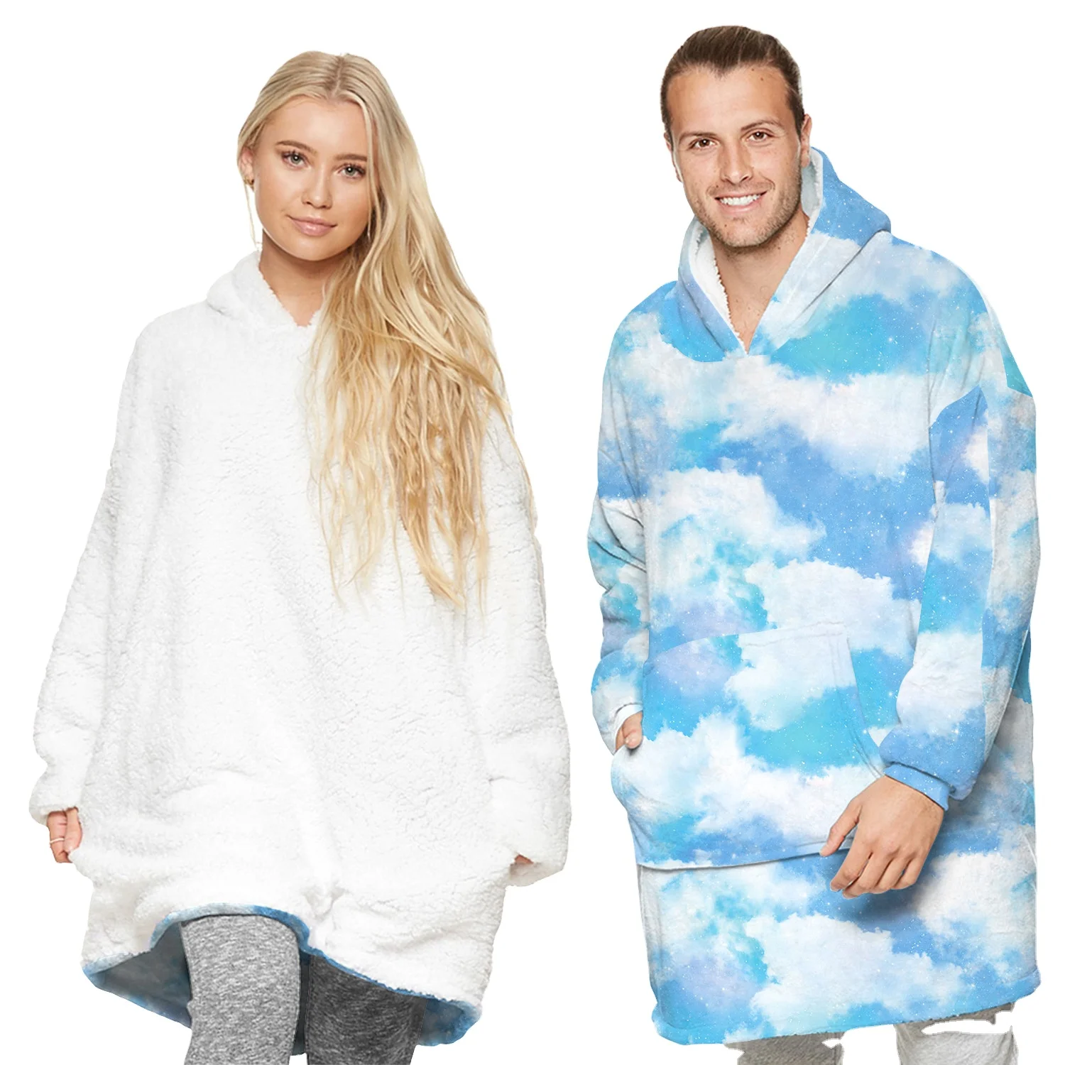
All-match fashion warm and comfortable hooded blankets adult unisex hoodies 