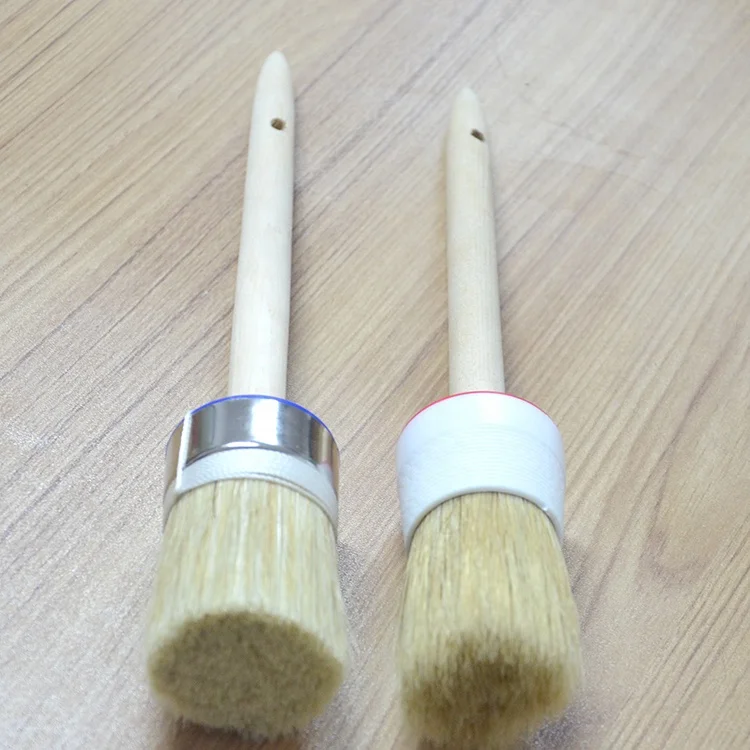 Bristle Wooden Handle Round Stencil Brush Painting Watercolor Brush
