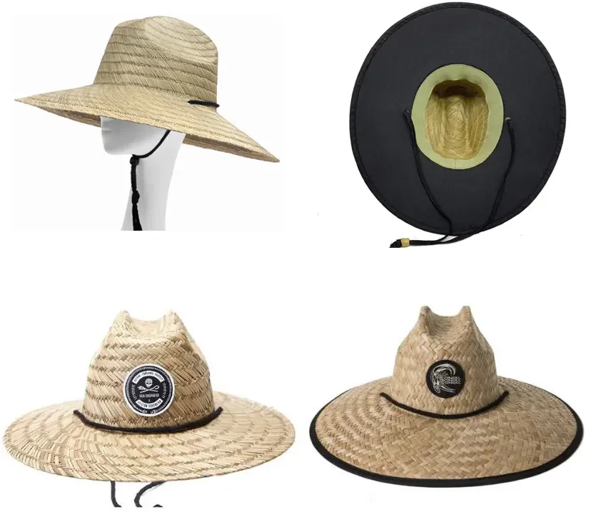 Wholesale lifeguard hat summer straw hat hats with custom logo 1 buyer