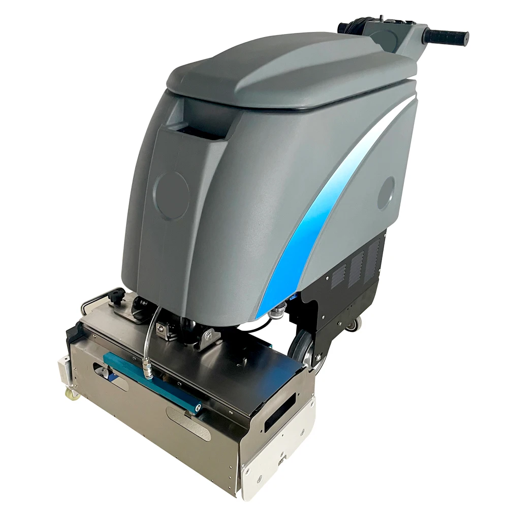 Portable Commercial Compact Walk Behind Electric Power Floor Scrubber Machine Escalator Cleaning Machine