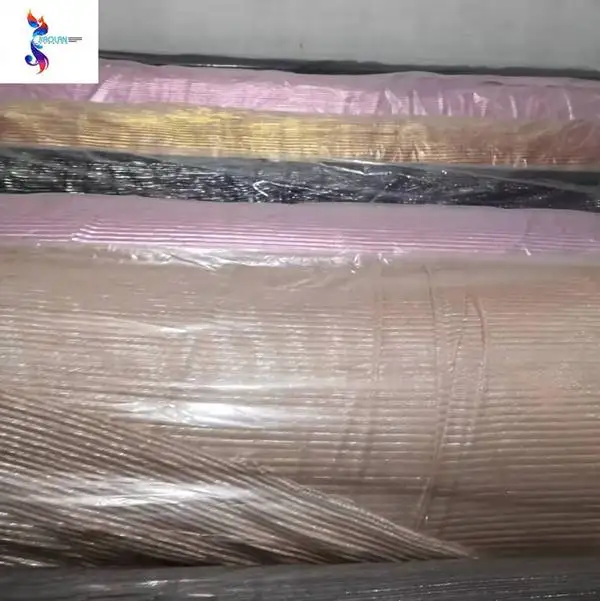 Wholesale knitted knitted golden shiny dyed cancelled order ready goods stock fabric