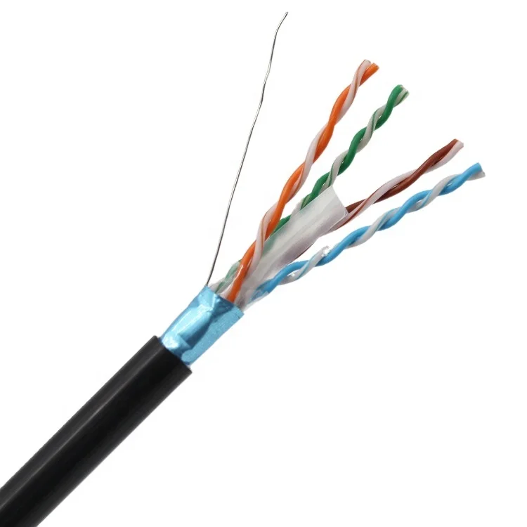 CAT 6 FTP 23AWG 0.56mm Copper Conductor Single PE  outdoor 100m ethernet cable cat6
