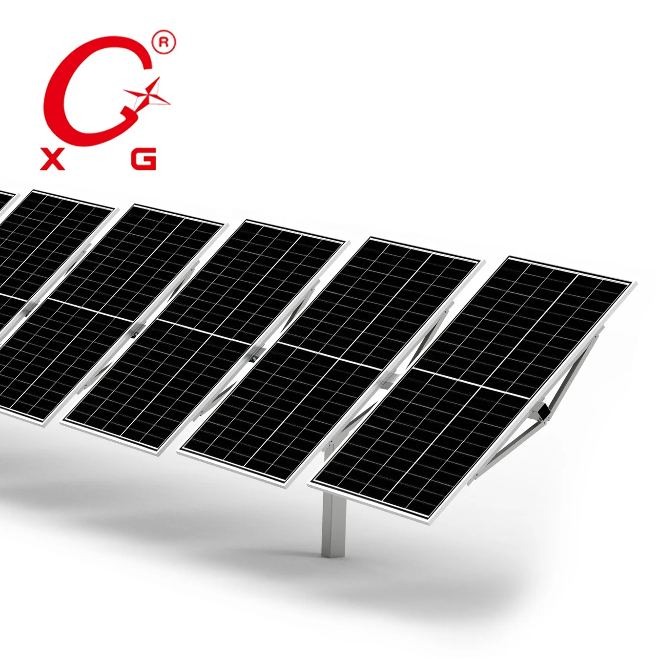 Tilted Single Axis Solar PV Tracking System Clean Energy 30kW Smart Tracker Sun Power Solar Power Commercial Full Automatic