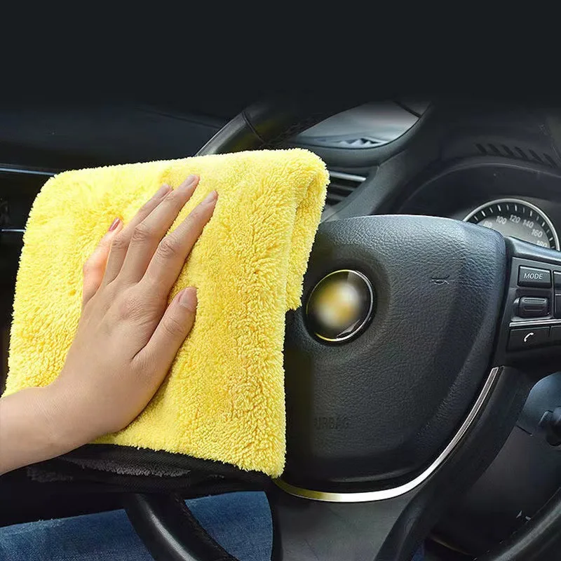Wholesale microfiber 550 GSM car wash towel detailing cleaning laser cuted edgeless microfiber car drying towel