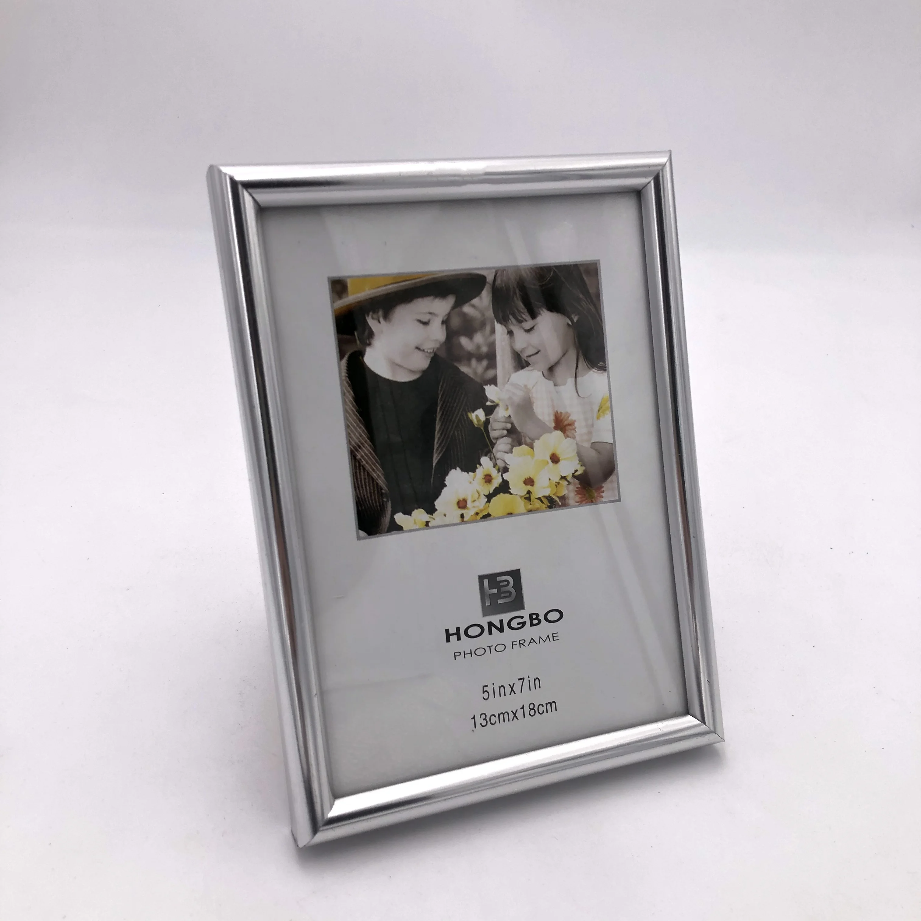 silver PVC photo frames wholesale easy stick customizable plastic mini picture frame easy change