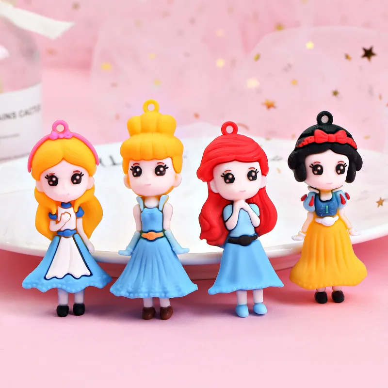 Embossing PVC keychain Princess Shape Key ring 3D Toy for Girls