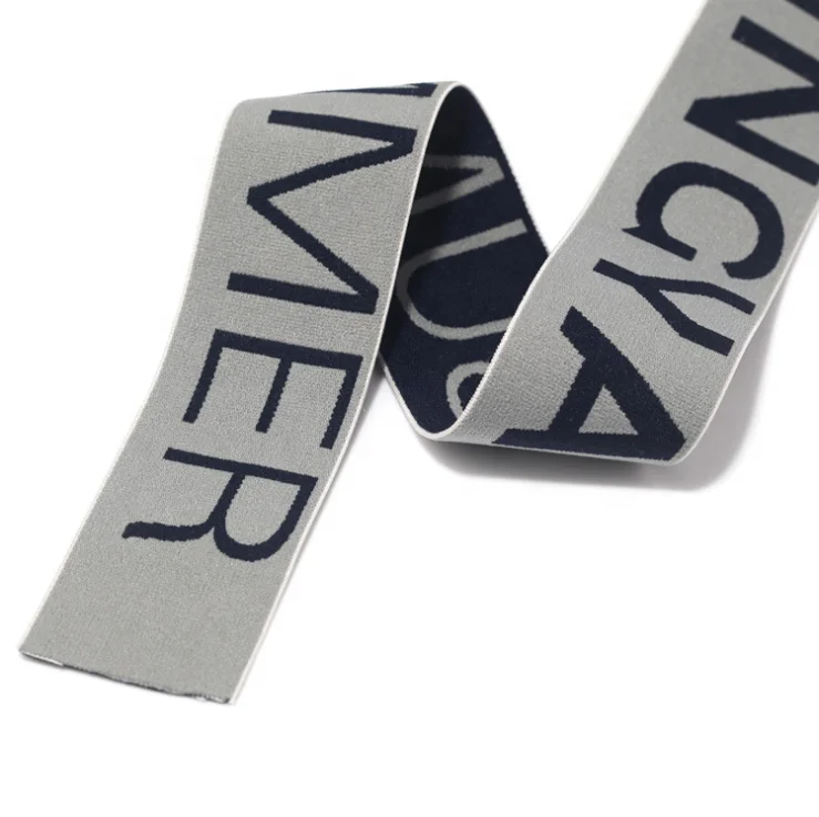 High Quality Eco-friendly Custom Woven Jacquard Elastic Tape Brand Underwear
