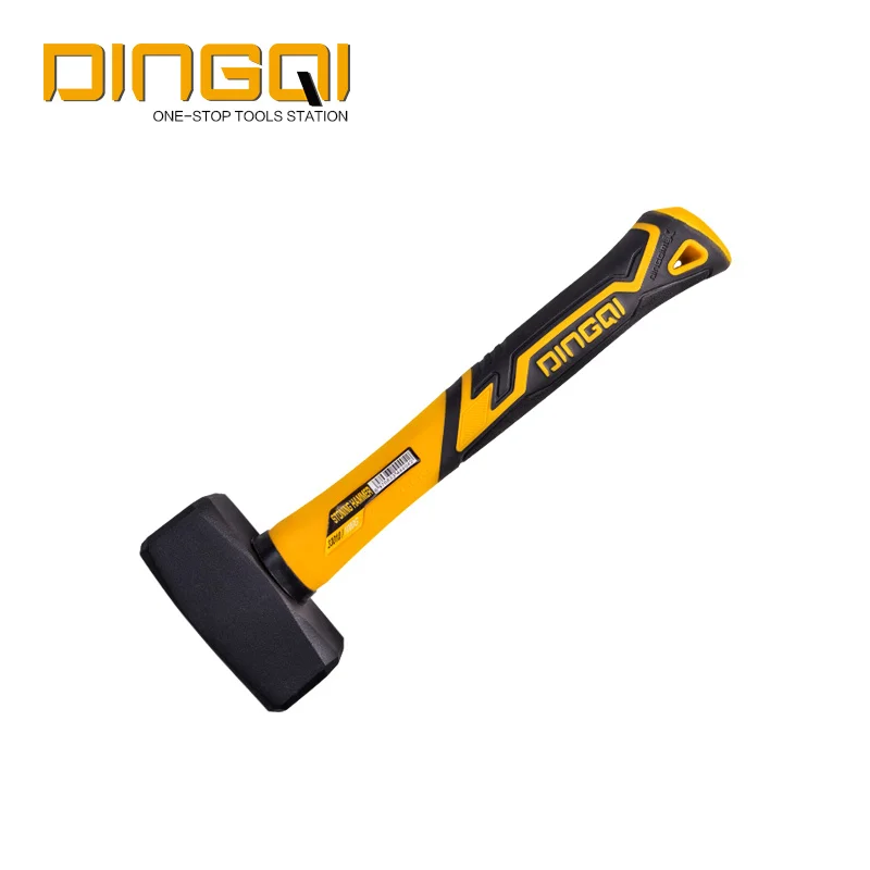 Dingqi Splitting Hammer German Type Stone 1000G Machinist Hammer Plastic with Handle for Chisel Fiberglass
