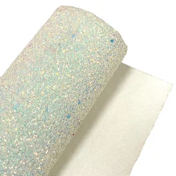 Holographic metallic chunky glitter faux  leather fabric glitter synthetic leather for bags and hairbows
